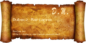 Dubecz Marianna névjegykártya